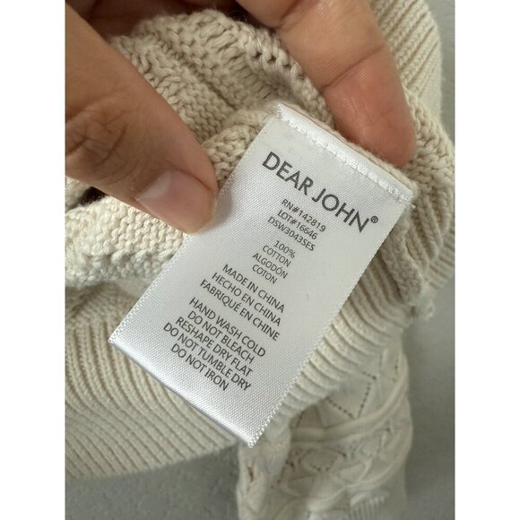 Dear John Jade Pointelle Jewel Button Down Cardigan Boho Coquette Feminine L - Picture 8 of 10